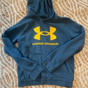 Under Armour Blue Hoodie with Yellow Logo